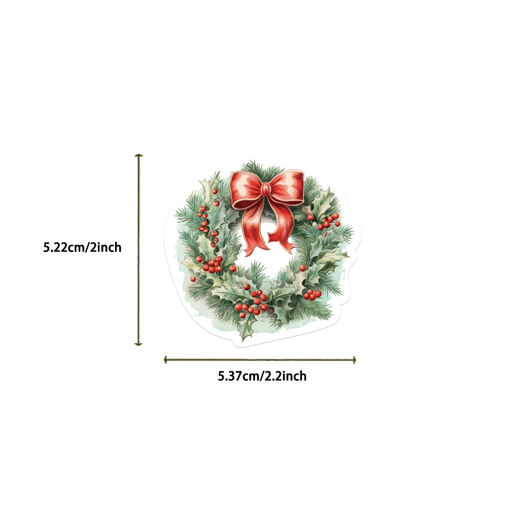 50 pçs adesivos de natal do vintage feliz natal adesivos papai noel adesivos para garrafa de água computador notebook bagagem