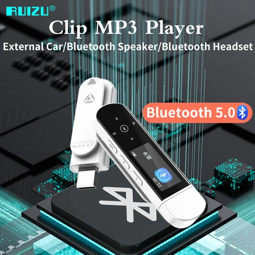 Imagen 2 del producto RUIZU 2025 nuevo X69 Bluetooth reproductor de MP3 reproductor de música USB Mini Clip portátil deportes Walkman soporte FM grabadora reloj podómetro