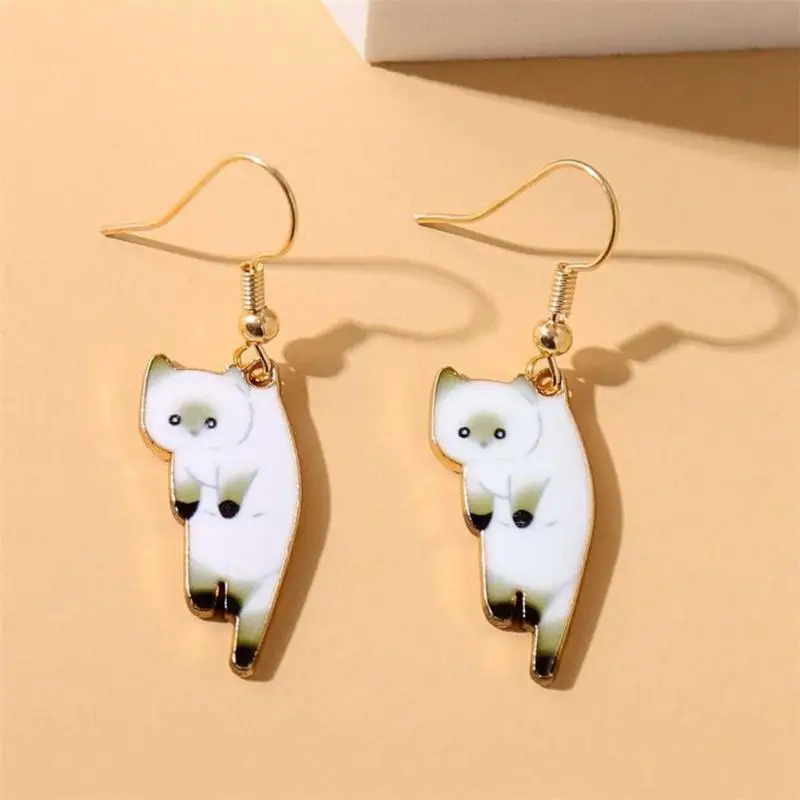 Trendy Cute Kitten Ear Hook Earings Women Fashion Jewelry Gifts  Cartoon Girl Cat Earrings Sweet  Fresh Texture Dangle Earrings image 5