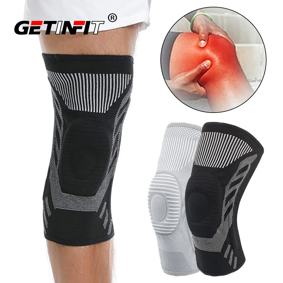 1Pc Knee Pads Strap Patella Medial Support Protection Sport Knee Braces Strong Meniscus Silicone Compression Basketball Running