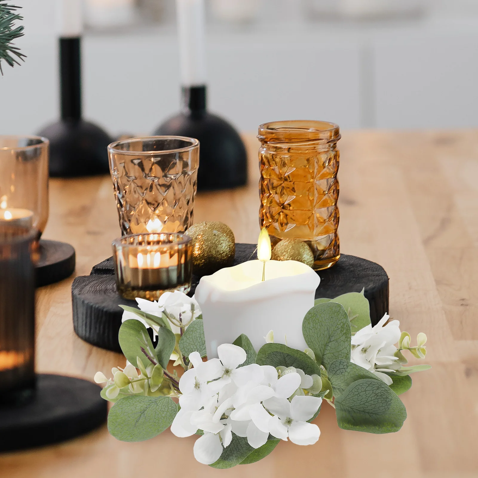 

Pe Cloth Eucalyptus Wreath Year Round Banquet Holiday Event Decorations Wedding Table Decoration