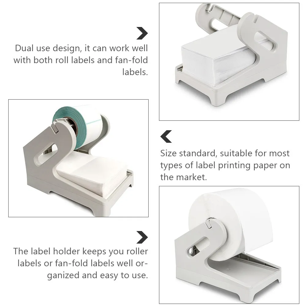 Multi function Label Holder Bracket for Roll Fan fold Labels Compatible Printers Thermal Box Rack Easy Assemble