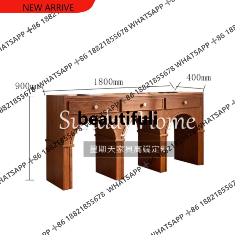 D178 Mid-Century Entry-level Console French Vintage Wood Color Locker Can Be Customized