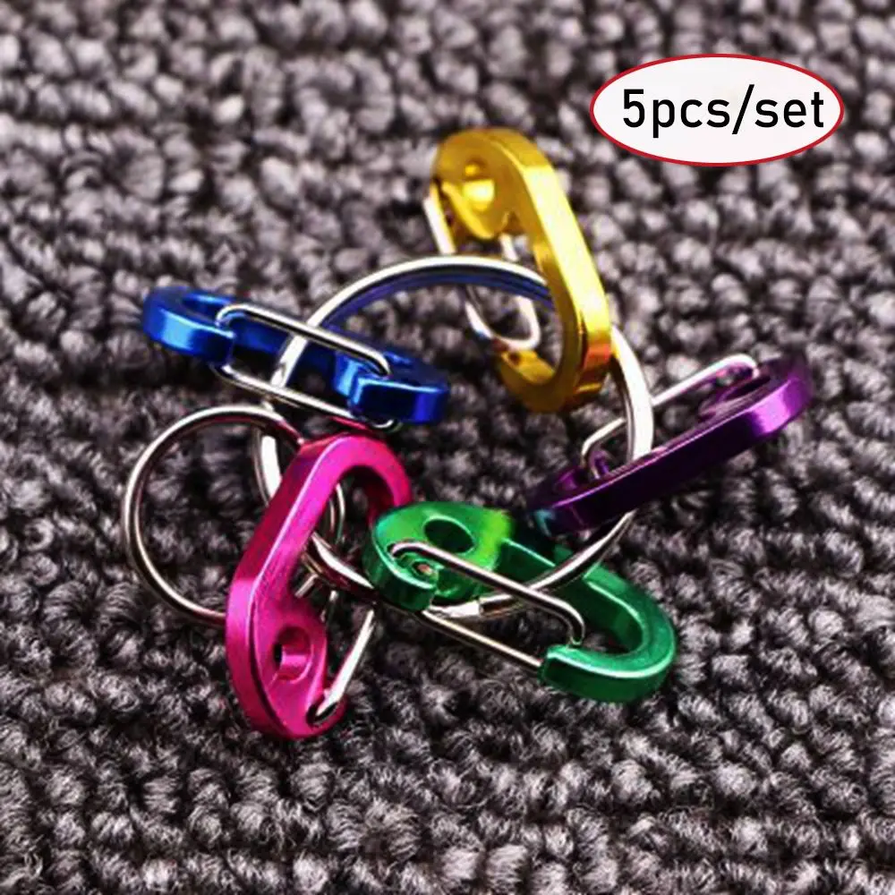 5Pcs/set Accessories Water Bottle Hanging Camping Equipment Snap Hook Outdoor Carabiner D-Type Buckle Backpack Buckles