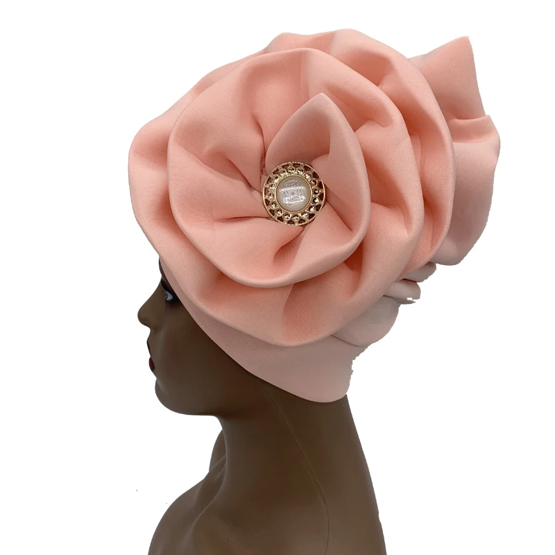 2026 Trendige Damen-Turbanmütze mit großer Blume, modische muslimische Hijab-Kappen, Diamanten-Kopftuch, Damen-Bandana, Chemo-Mütze, afrikanischer Hut – Detail 19