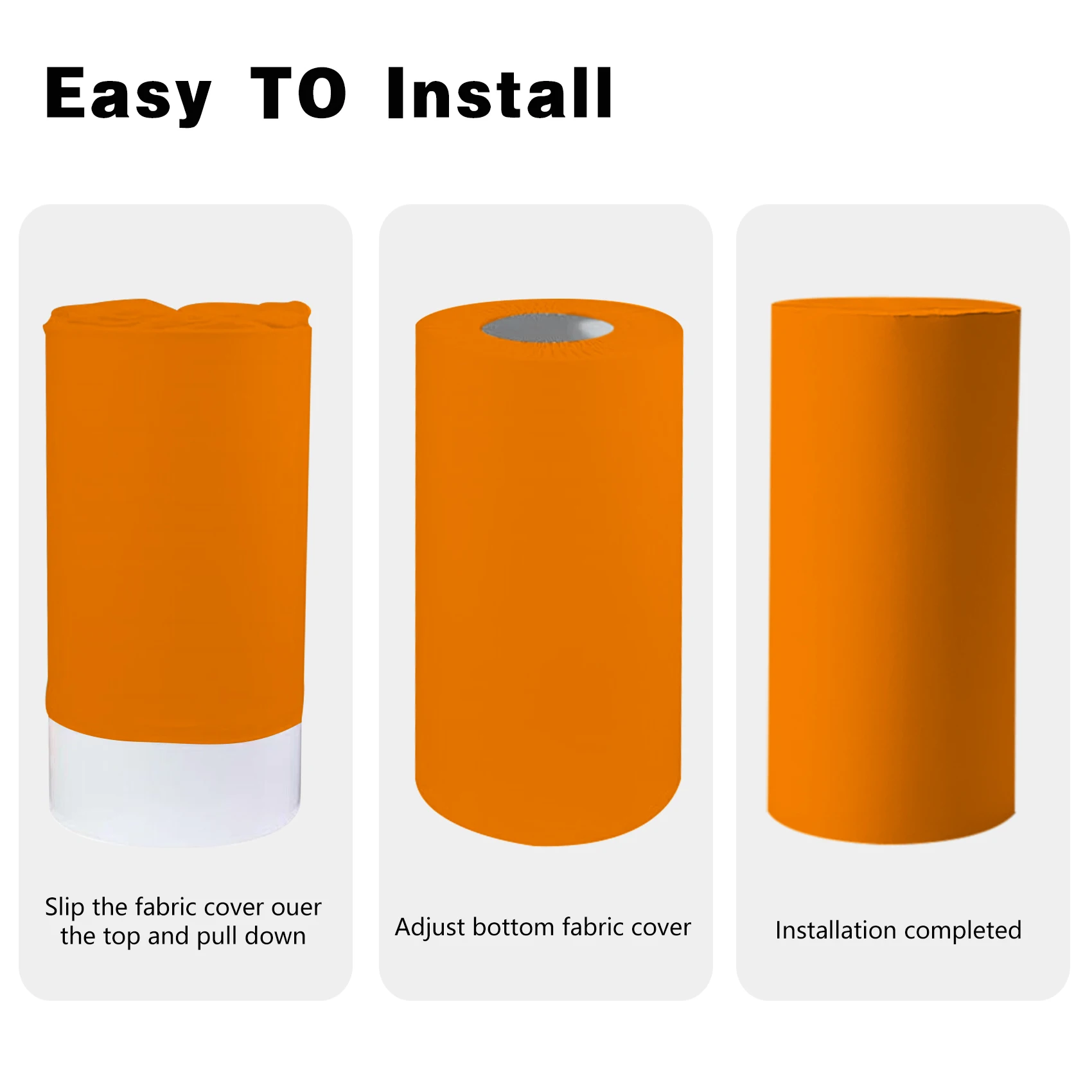 Spandex Cylinder Pedestal Covers Orange Set of 5 Cylinder Plinth Stand Cover for Wedding Props Birthday Party Event Decor