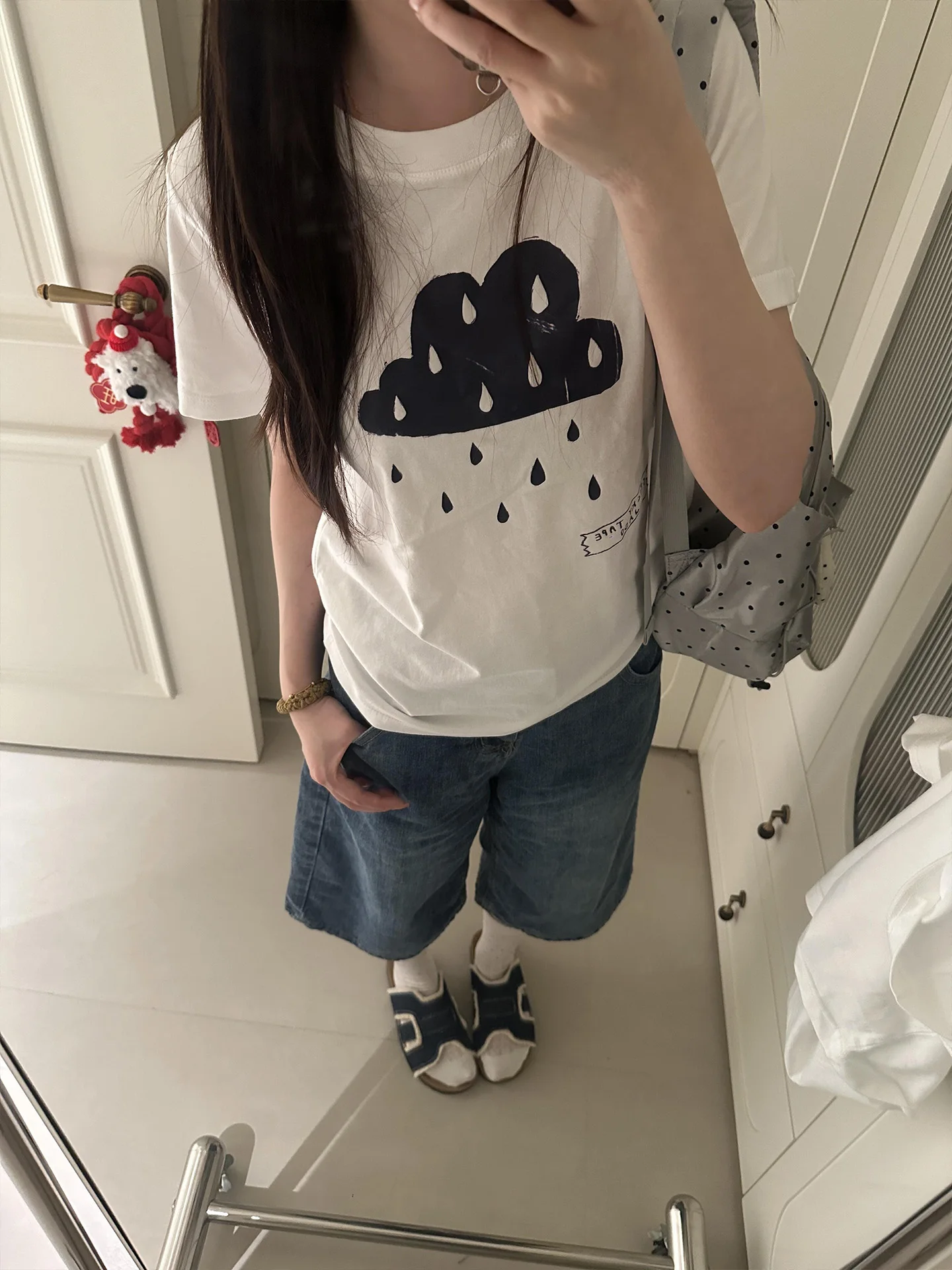 

Pure Cotton White round Neck Short Sleeve T-Shirt Women Summer New Style Printed Casual Loose Fit Top Versatile Basic Shirt