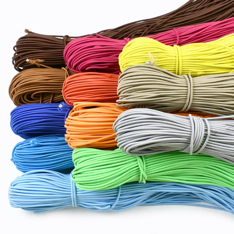 5-30M 3mm Runde Elastische Schnur für Taschen, Rucksäcke, Dekoration, Gummiseil, Hosenbund, Stretch-Kordeln, Rockbänder, Federseile, DIY-Material