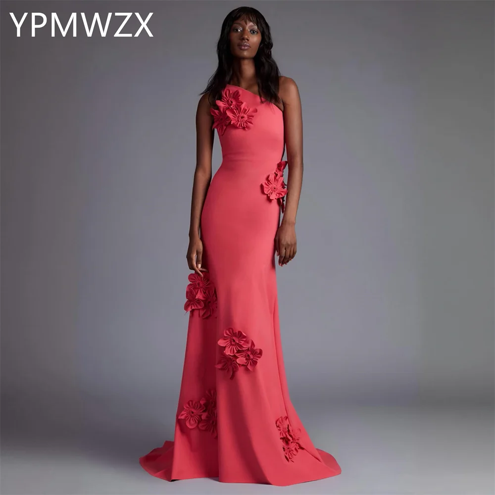 Customized Women Party Dress Occasion Prom YPMWZX Strapless A-line Floor Length Skirts Flower Bespoke  Dresses Gown Eve