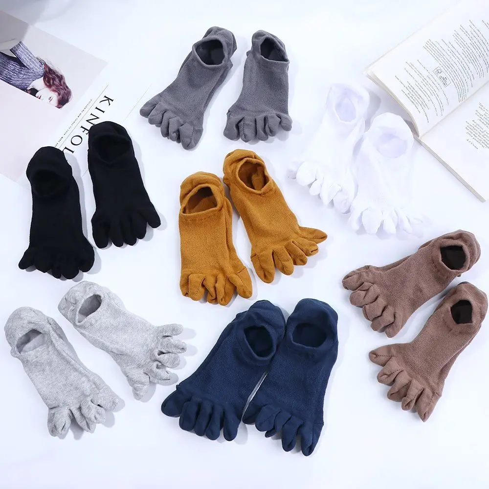 

All-match Sport Soft Simple Solid Color Women Short Socks Cotton Socks Men Hosiery Five Toes Socks