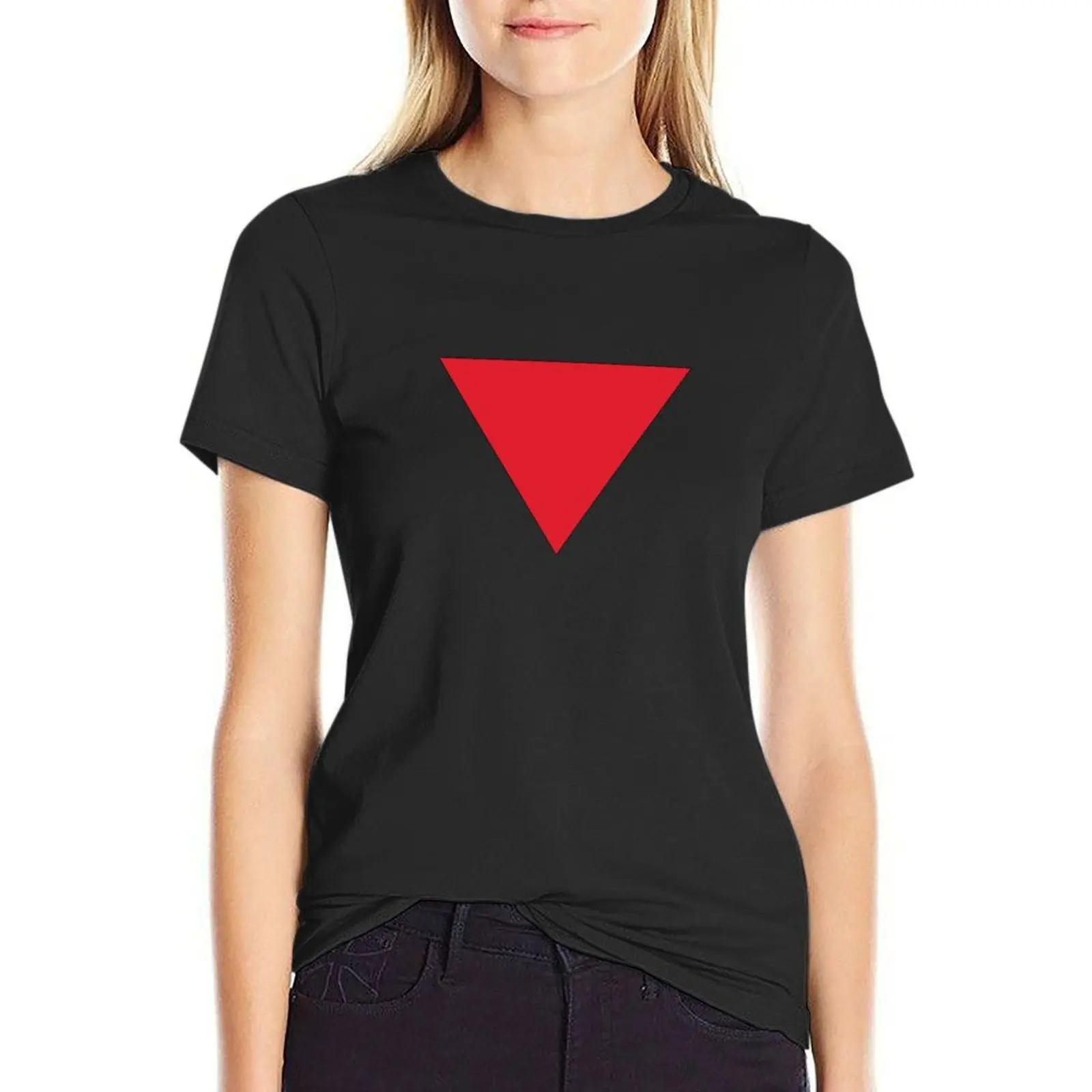 

Inverted Red Triangle T-Shirt quick drying animal prinfor summer tops Women t shirt