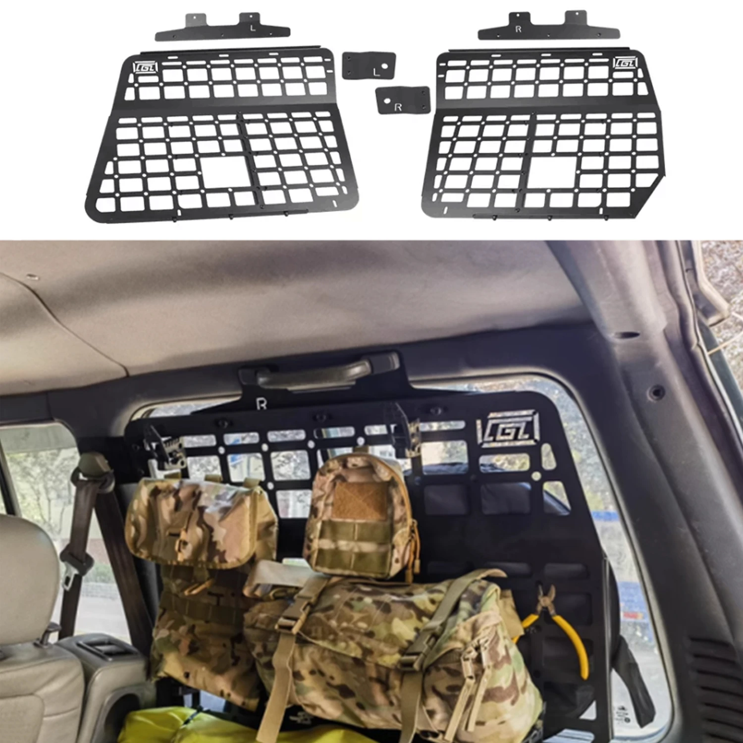 

Fit for Mitsubishi Pajero V20 1991-1998 Trunk Side Window Molle Panels Cargo Organizers Debri Racks