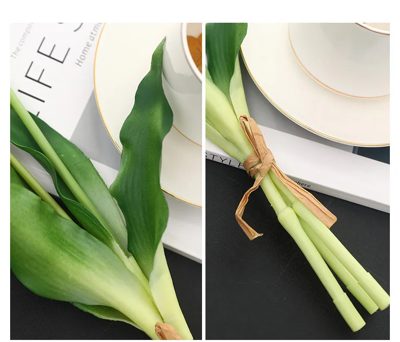 3-köpfige Latex-Tulpen, echt anfühlende Kunstblumen, Hochzeitsdekoration, Tulpen-Brautstrauß, künstliche Blumen, Gastgeschenke für Zuhause und Party, Blumendekoration – Detail 6