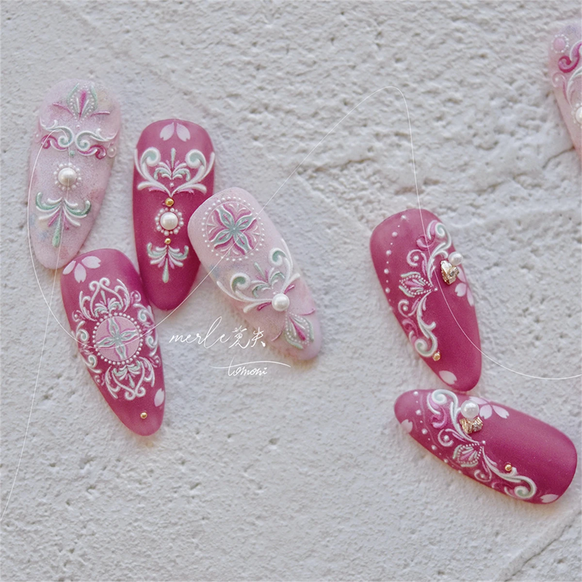 1pcs 5D Pink White Pattern Nail Art Stickers White Hollow Winter Snow Nail Decorations Decals DIY Manicure Supplies Accessories