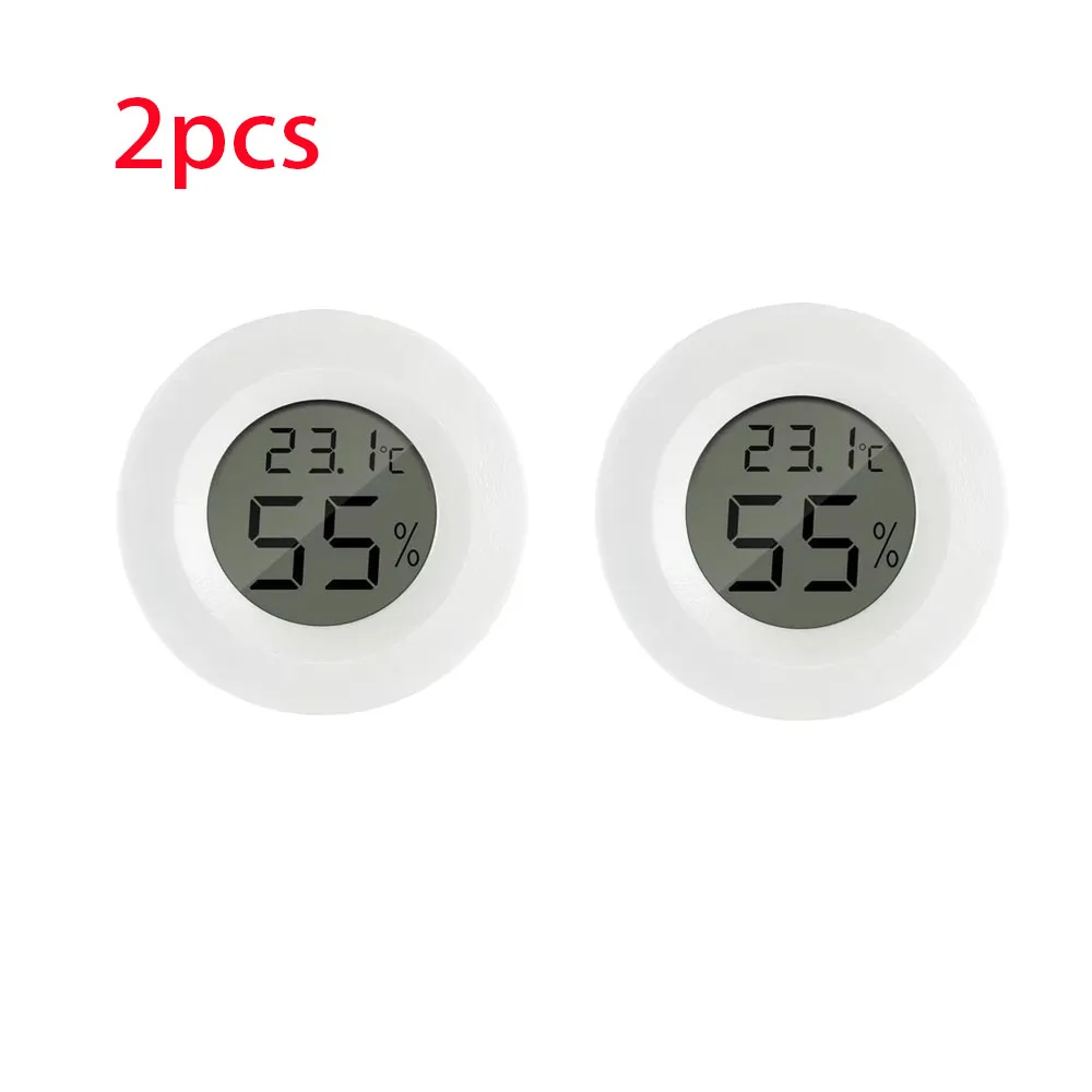 2/4 stuks Mini Hygrometer Thermometer Fahrenheit of Celsius Meter Digitale LCD Monitor Binnenkamer Ronde Vochtigheid Temperatuurmeter