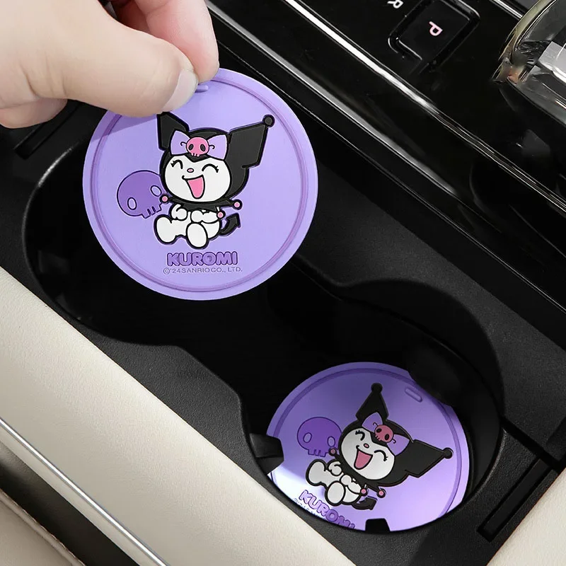 Sanrio Car Coasters Armrest Box Cushion Thermal Insulation Pad Anti-Slip Pad Anti-Bumping Hello Kitty Car Accessories Gift view 2