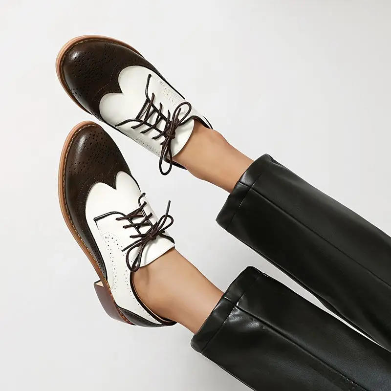 

Бренд ORCHA LISA 2026 Винтажные женские туфли на плоской подошве с круглым носком на шнуровке Оксфорд большого размера 42, 43, 45, 46 47 48, повседневная обувь для отдыха, весна