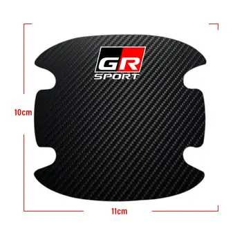 4 ks ochranných 3D samolepek na kliky dveří automobilu s emblémem, stylingem auta pro Toyota GR Sport Gazoo Racing C-HR RAV4 Mirai Avensis Prado 6 nejlepší prodej Černý znak Toyoty Prado - №5