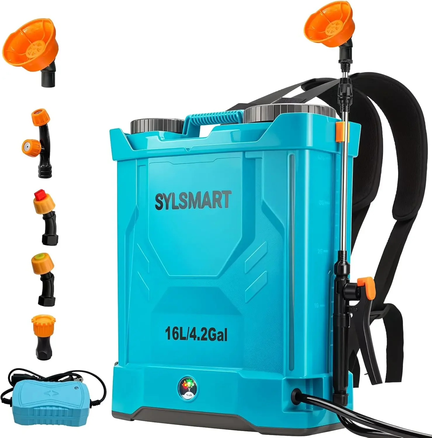 

Battery Powered Backpack Sprayer 4 Gallon 120PSI Adjustable Pressure Lightweight Electric Garden Weed Yard Lawn Sprayer With 5 S