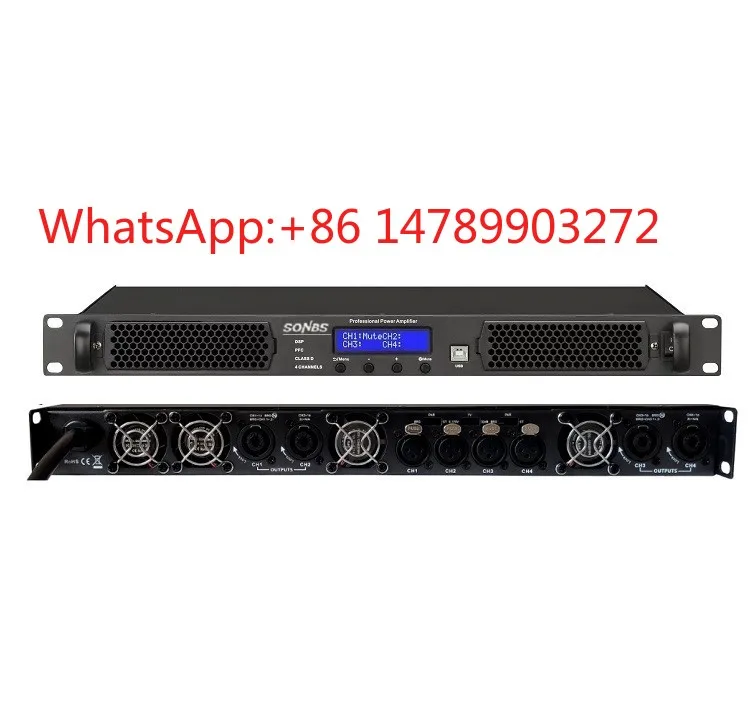 

1U 4 Channel Class D Amplifier Integrated DSP Processor Stage Audio Equipment