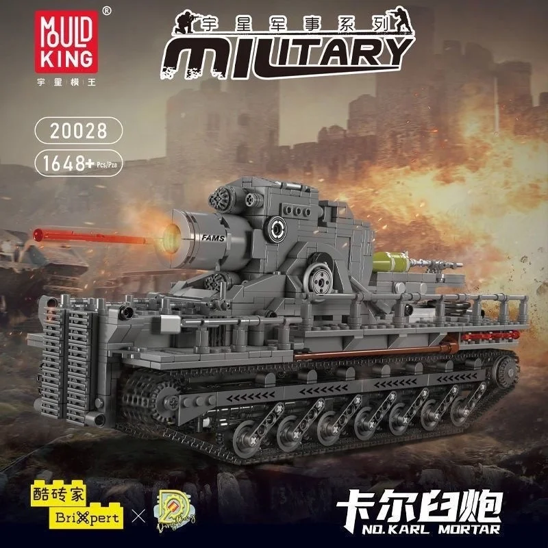 

MOLD KING 20028, военный пульт дистанционного управления, строительный блок танка, модель стумана Карла, сборка, танк, кирпич, игрушки для детей, подарки для мальчиков