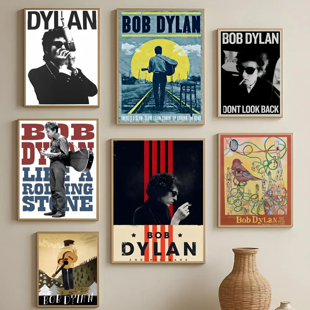 Póster del artista musical Bob Dylan, arte de pared autoadhesivo HD, resistente al agua, fácil de aplicar, decoración multiusos
