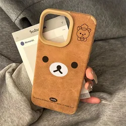 Case For iPhone 17 16 15 14 13 12 11 Pro Max Bear Expression Fashionable Faux Fur Phone Cover For iPhone 16 Plus XS X XR Fundas
