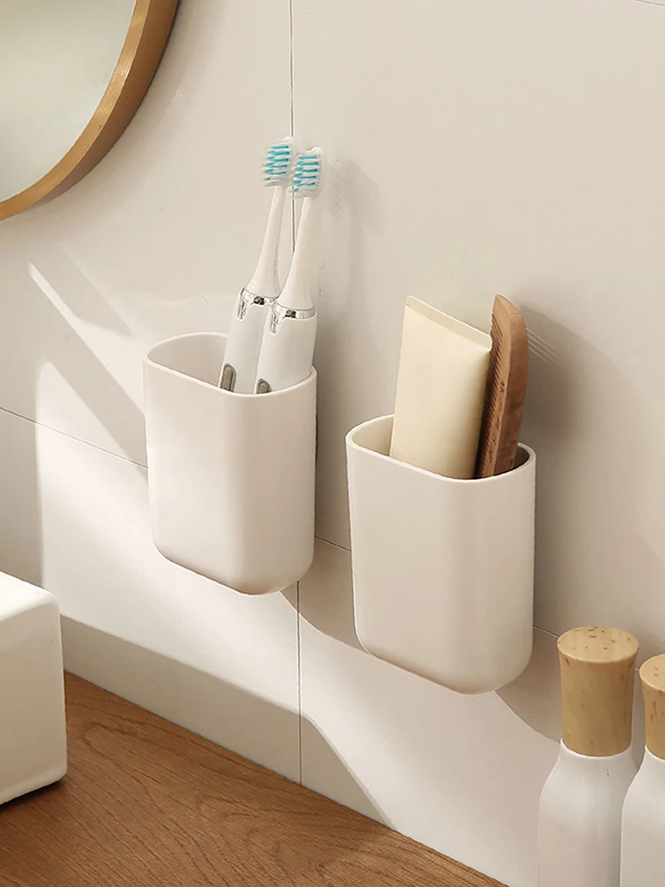 Die an der Wand montierte Aufbewahrungsbox kann Wasser ablassen, geeignet für die Aufbewahrung von Zahnpasta und Zahnbürsten an der Badezimmerwand geeignet – Detail 2