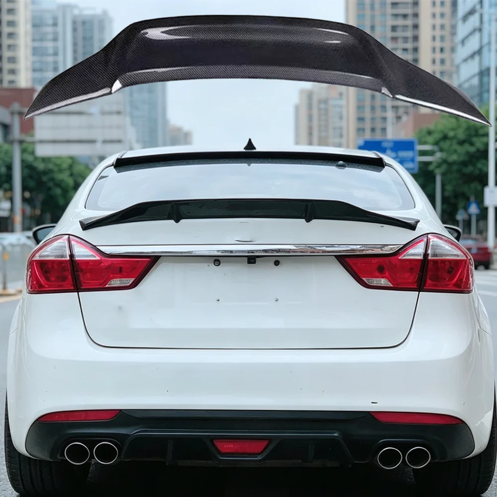 

Suitable for the 2016-2018 Kia K3 tail wing 100% pure carbon fiber rear trunk lip cover R-type spoiler