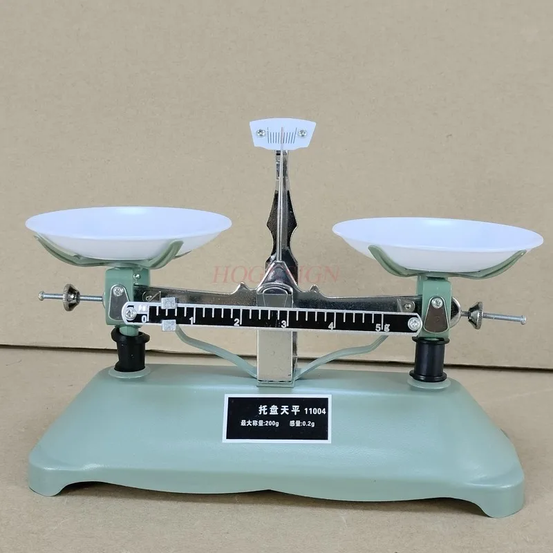 200g/0.2g Mechanical Tray Balance Scale with Weights Balance Scale Chemical Physics Laboratory Teaching Tool