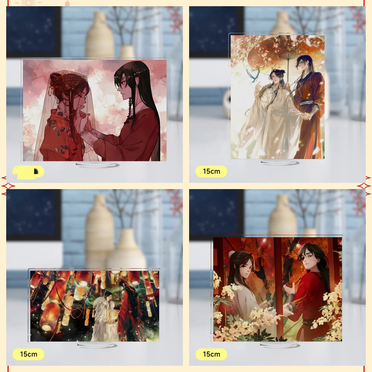 Anime Heaven Official's Blessing Tian Guan Ci Fu  Women Xie Lian Plate Desk Decor Hua Cheng Acrylic Standing