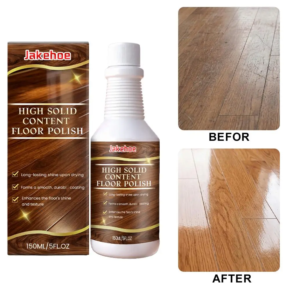 

High Solid Content Floor Polish Repair Scratches Glossy Finish Safe Polyethylene Wax Cleaner For Wooden Floor Care 150ml