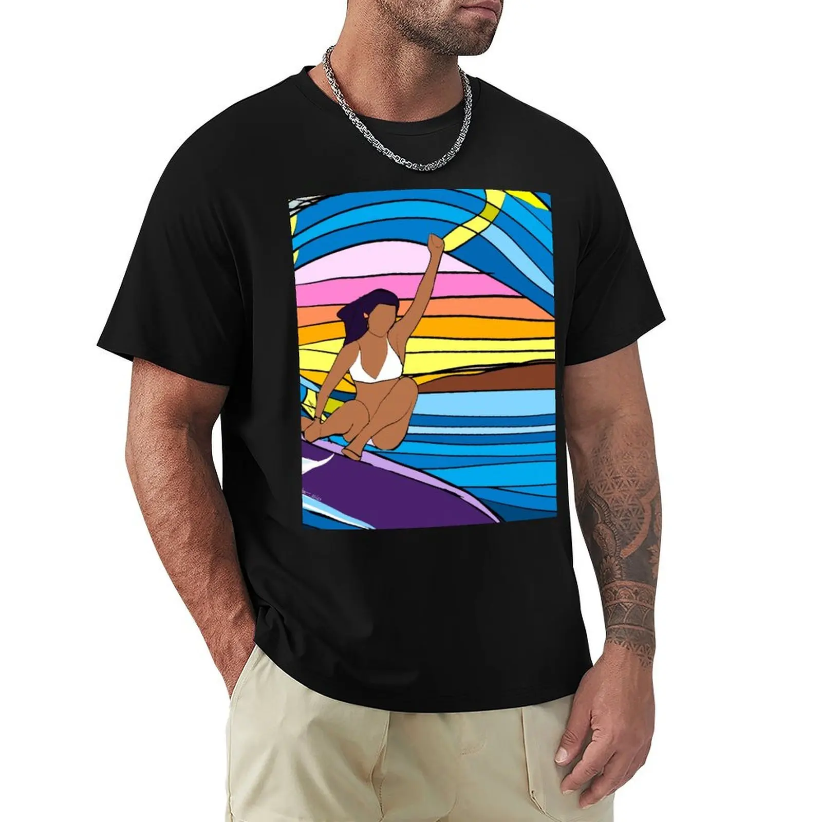 Waimea Roller Coaster Ride T-Shirt Plus Size Summer Short Sleeve T-Shirt