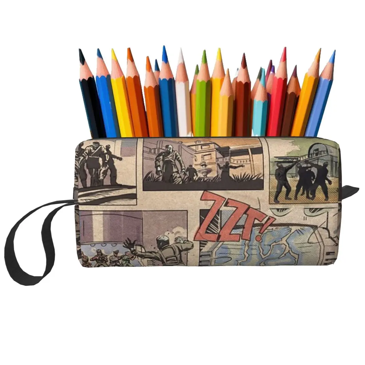 

COD Zombies Kino Der Toten Loading Screen Pencil Case Pen Box Pencil Bag Stationery Supplies Travel Women Organizer Pouch