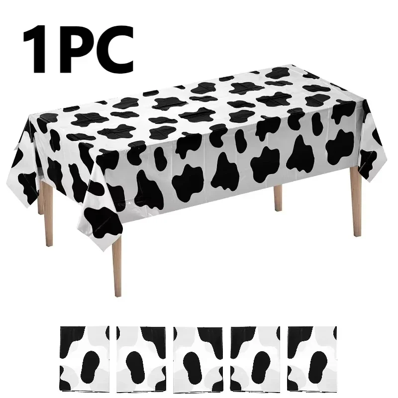 1pc Kuh Druck Tischdecke Einweg Rechteck Kunststoff Tisch Abdeckung Cowboy Tischdecke für Tier Themen Geburtstag Party Decor