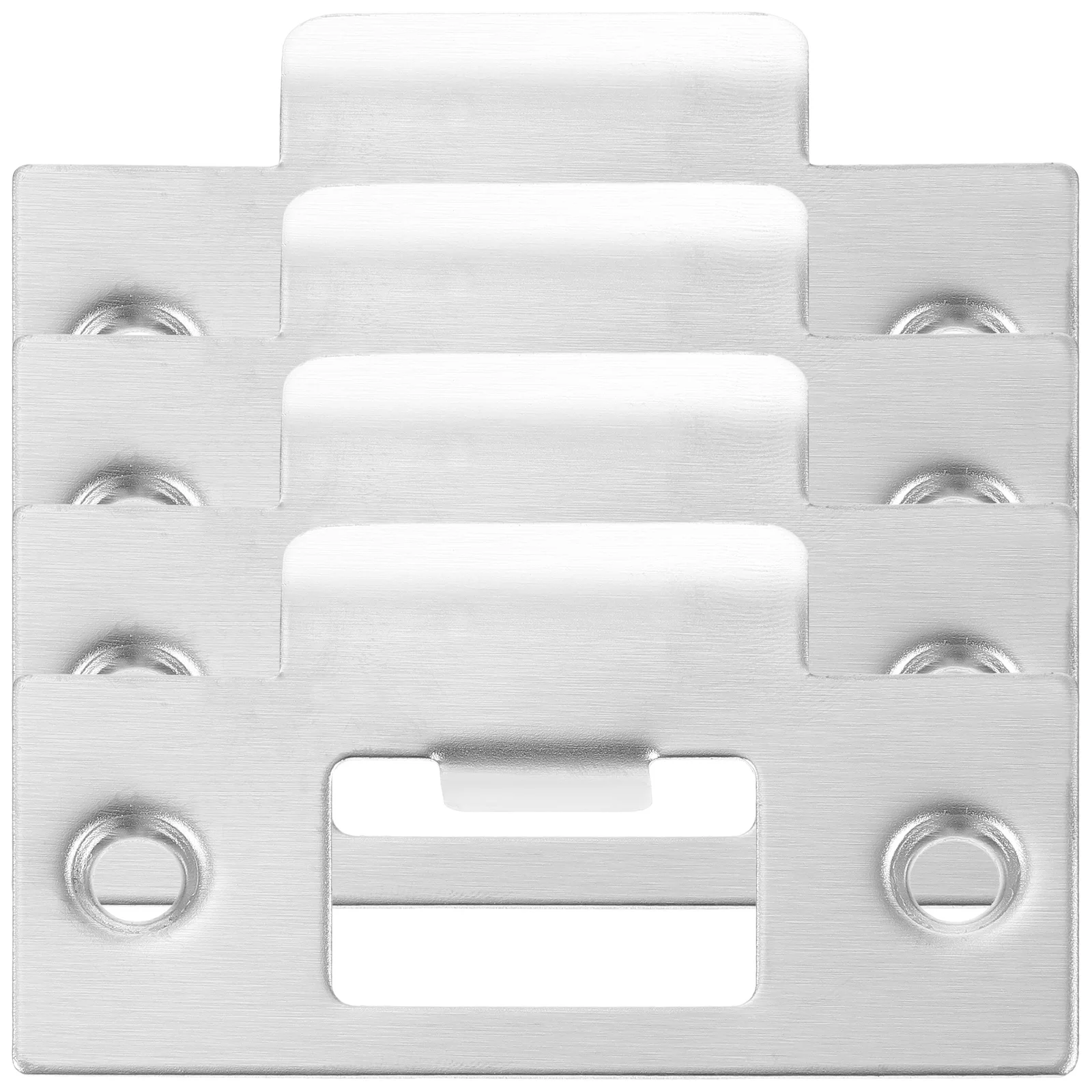 Placa de cierre de cerrojo de acero inoxidable para puertas interiores y exteriores, Kit de privacidad de seguridad de refuerzo de puerta resistente, 4 Uds.