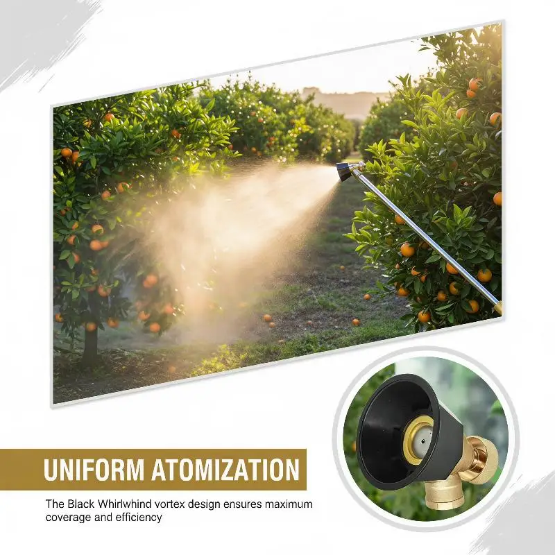 1Pcs Windproof Sprayer Agricultural Adjustable Black Twister Air Vortex High Pressure Nozzle For Biocide Atomization