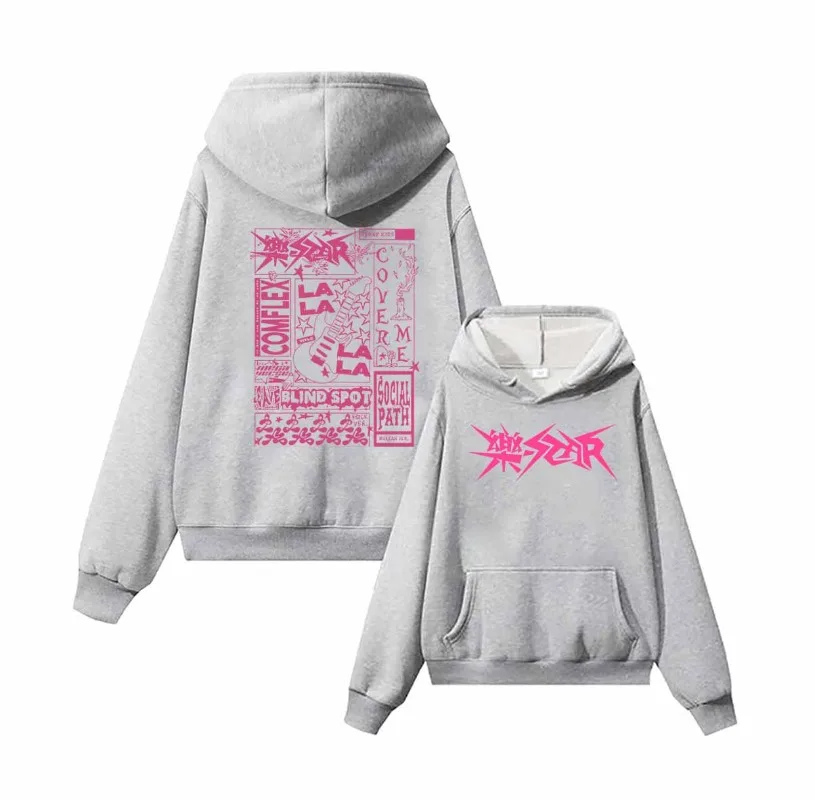 Bluza z kapturem Stray Kids Rock Star Merch Bluza z kapturem Kpop Bluza z długim rękawem Stray Kids Rock Elements Pattern Streetwear