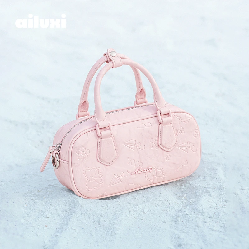 

AILUXI розовая сумка для боулинга для девочек, подарок на день рождения, весна-лето, путешествия, новая сумка через плечо Boston, мини-кошелек в студенческом стиле