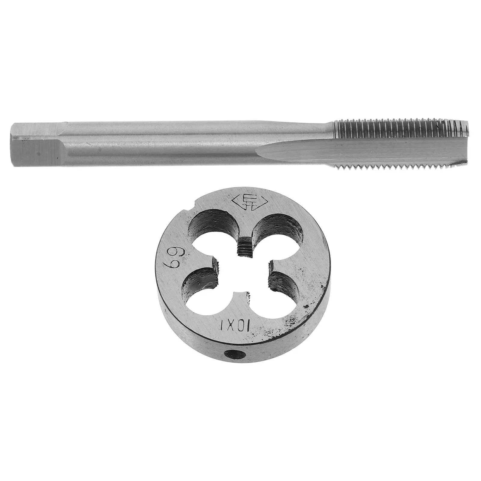 

2 Pieces Tap Die Set Durable Steel Straight Flute H held Repairing Ratcheting Wrench Faucet Socket Metal Threading Projects
