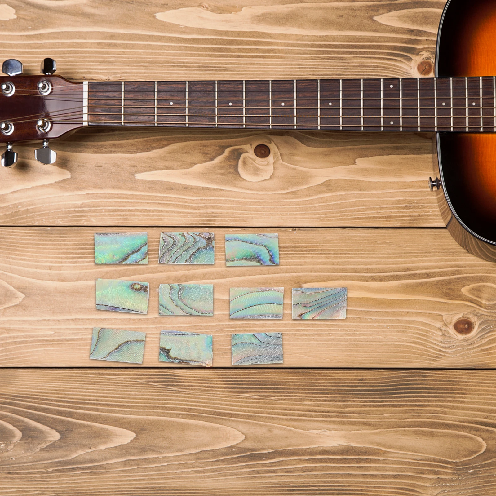 

10 Pcs Decoration Abalone Shell Inlay Strips for Musical Instruments Sound Hole Material Guitar DIY Guitars