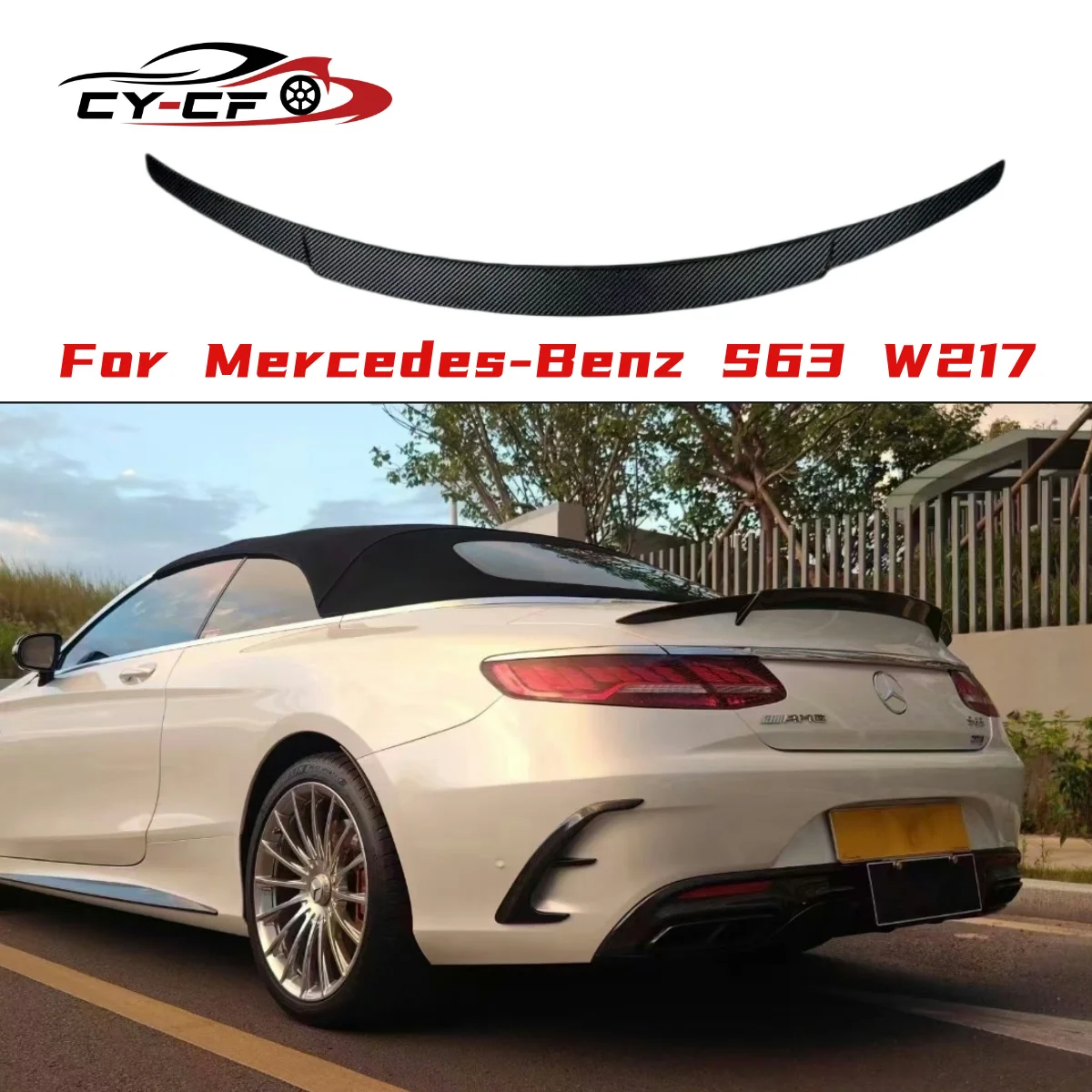 

Carbon Fiber For Benz S Class W217 C217 S63 S65 AMG Coupe 2014-2019 B Style Rear Trunk Duck Spoiler Wing Decration