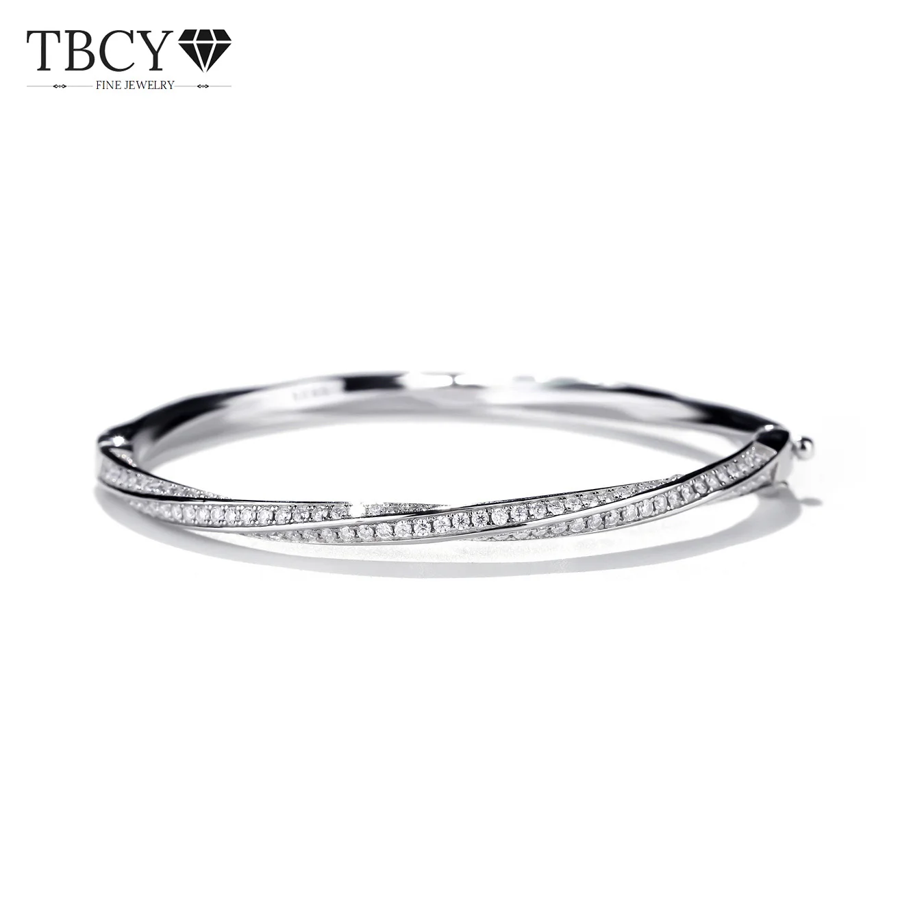 

TBCYD 2MM D Color Moissanite Bangles S925 Sterling Silver Round Cut Full Moissanite Diamond Bracelet Fine Hand Jewelry Gift