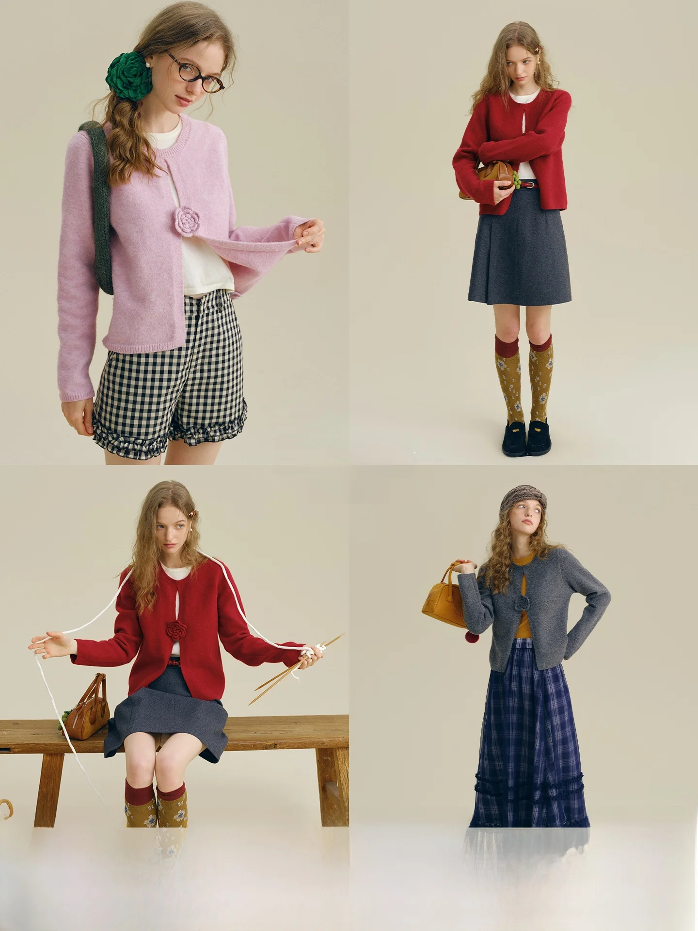 

Вязаный свитер Rina Berry с 3D-дизайном камелии, ручной работы, из шерсти, с круглым вырезом, приталенный, для осеннего сезона, повседневный