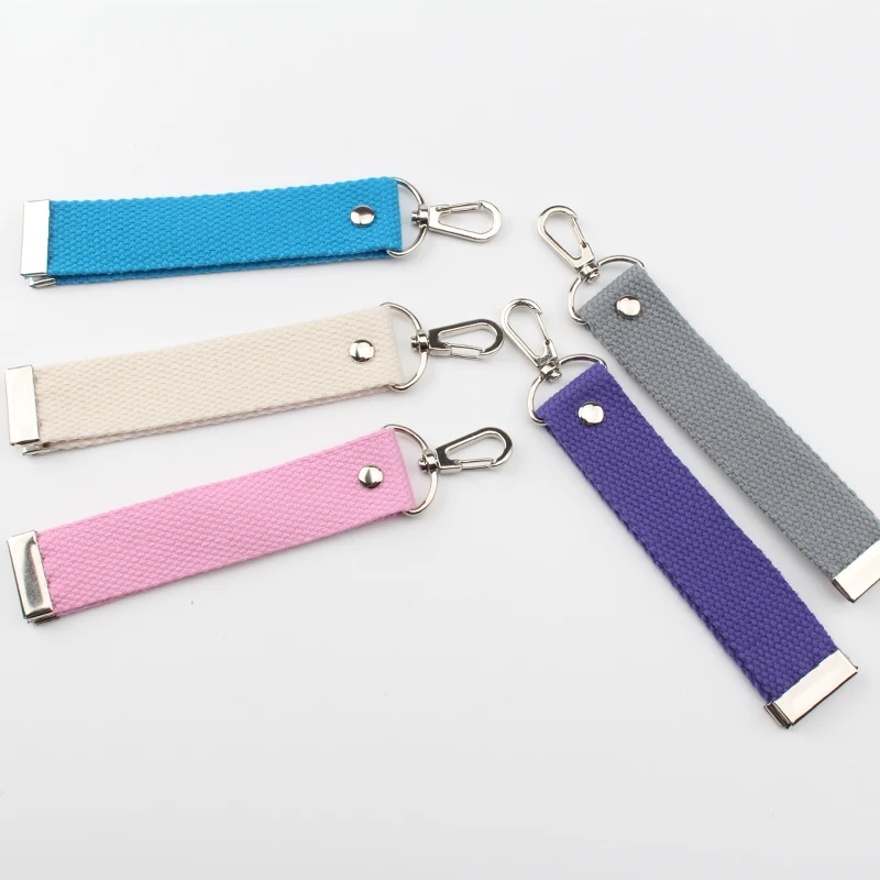 

Fashion Solid Color Ribbon Strap Keyring Metal Buckle Keychain Key Holder Lanyard For Women Girls Key Bag Mobile Phone Ornament