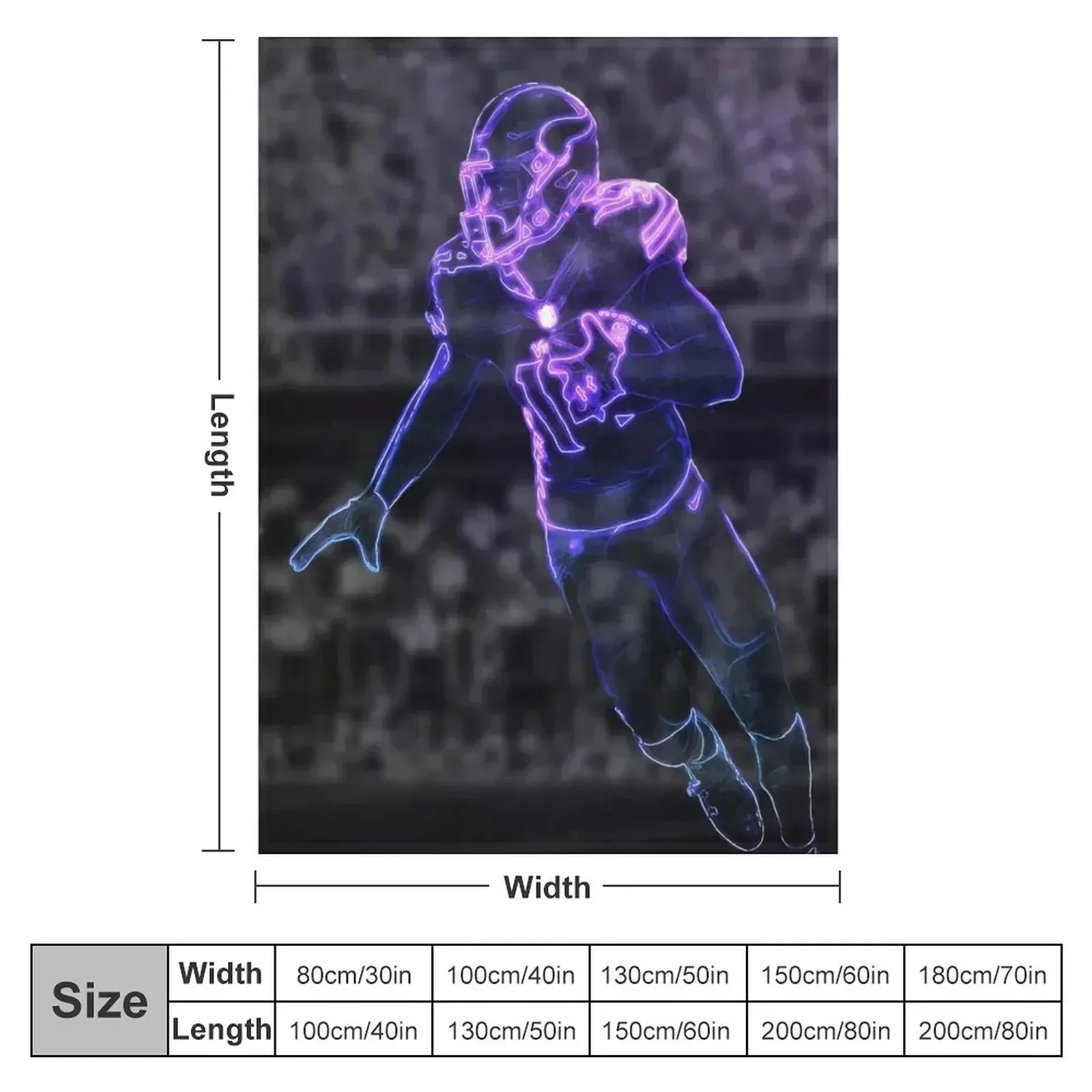 Stefon Diggs Glow Artwork Throw Blanket couch cozy soft plush fuzzy picnic outdoor blanket