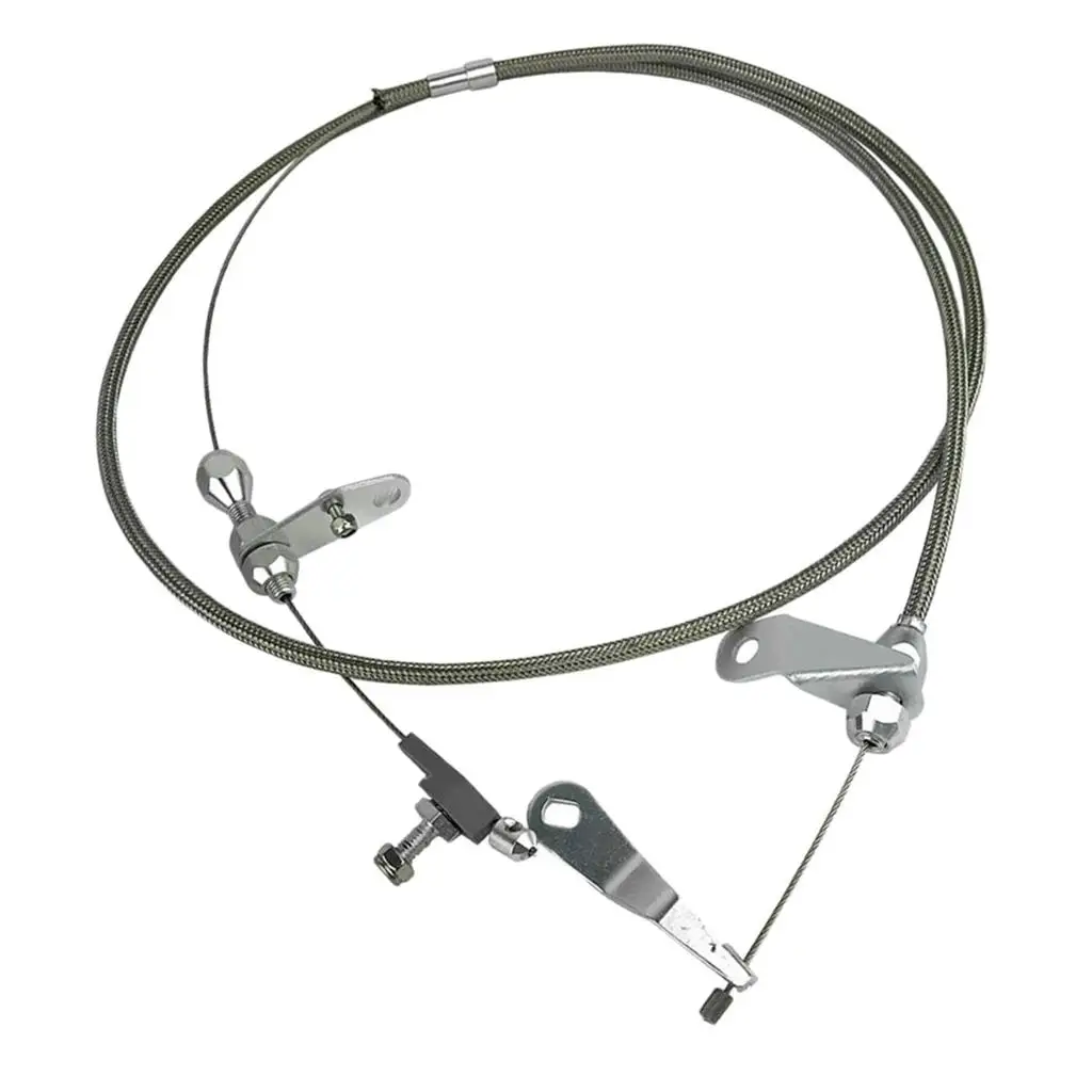 

Silver Stainless Steel Kick Down Cable Detent Smooth Transmission Throttle Line for C4 Transmission 155cm