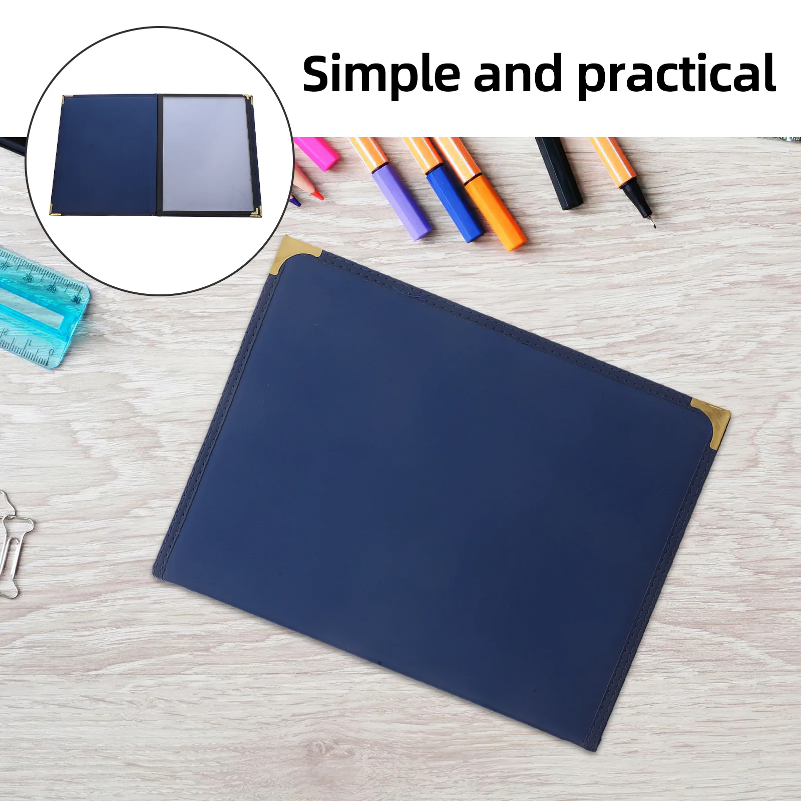 

2Pcs Menu Book Covers Heavy Duty Faux Clear View Sleeves for Restaurant Menu Protection Easy Clean Professional Look