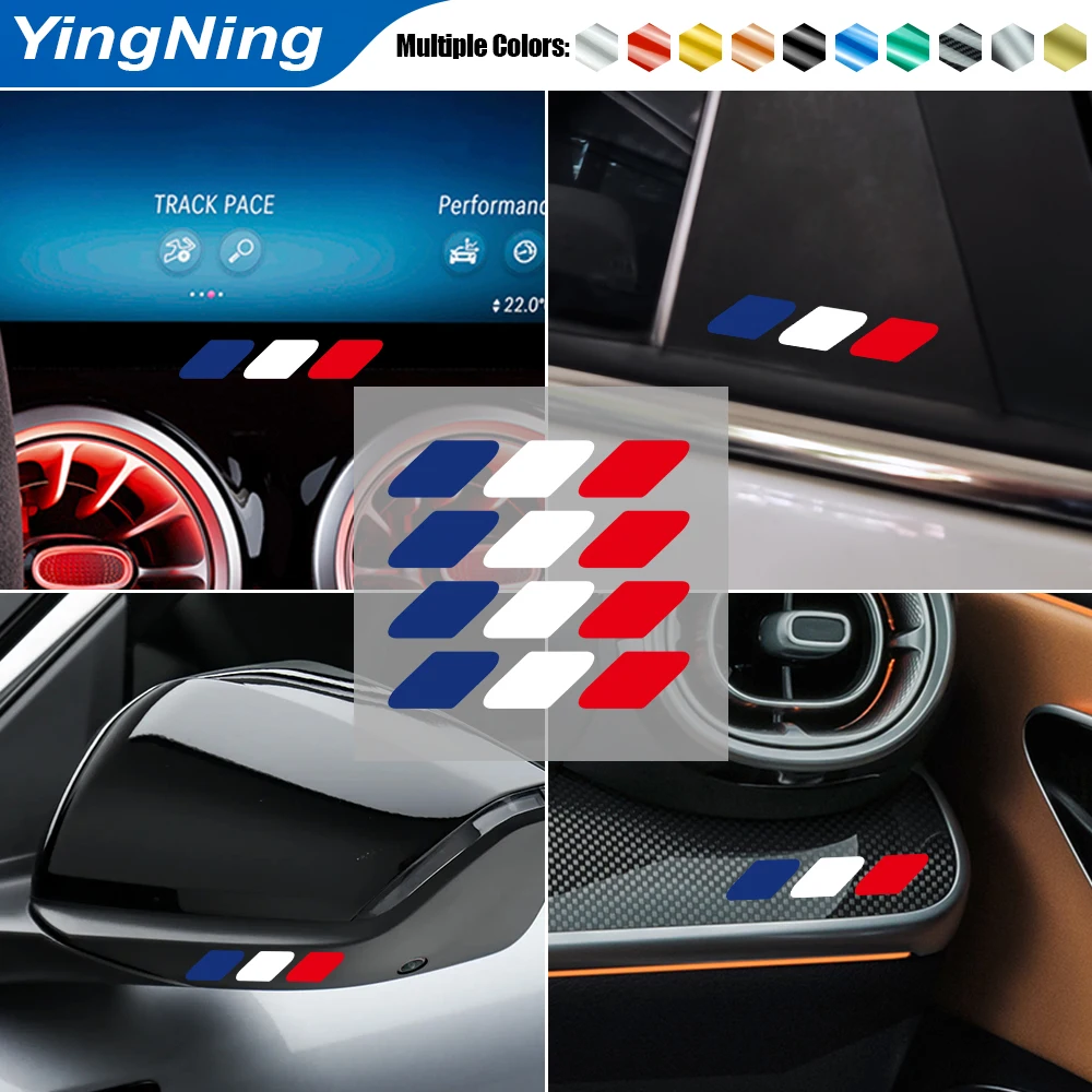 Mini France Flag Color Car Styling Sticker For Renault Citroen Peugeot Interior Dashboard Control Window Vinyl Custom Decal