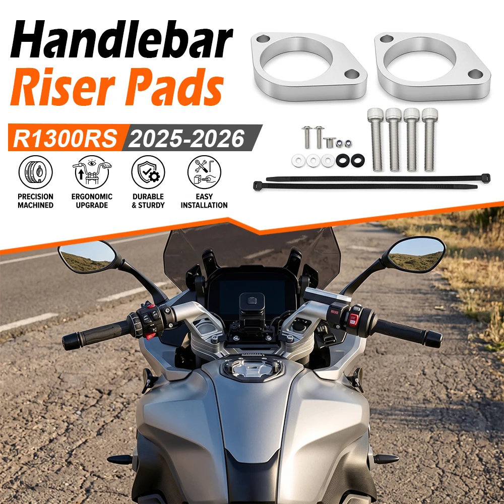 Handle Mount Blocks Pad For BMW R 1300 RS R1300RS R1300 RS 2026 2025 Motorcycle 15mm Handlebar Height Risers Pad CNC Accessories